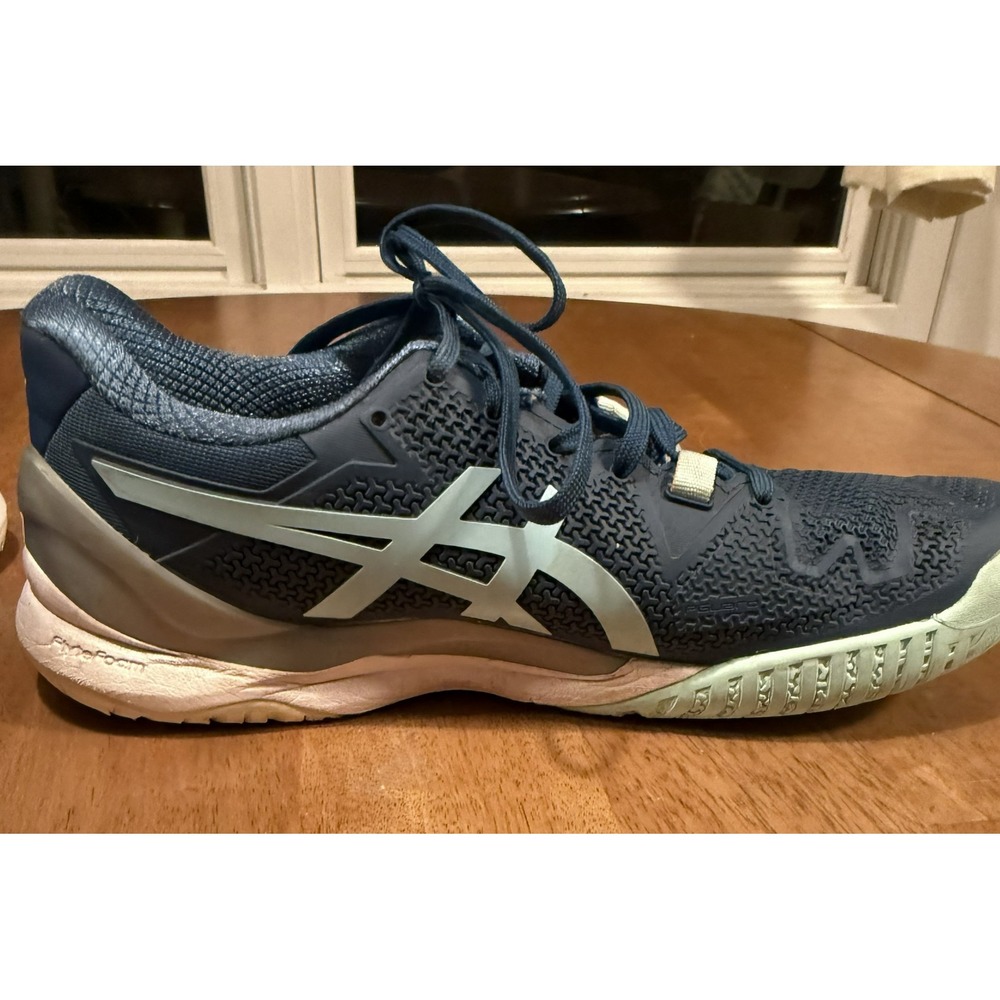 ASICS GEL-Resolution 8 Tennis Shoes Womens Size 9 Navy Blue Silver